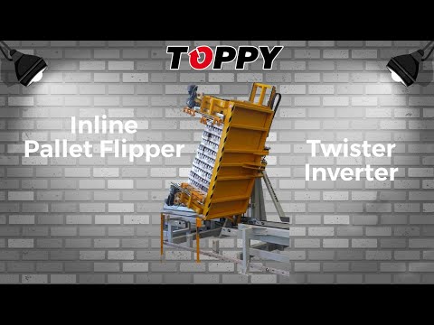 Inline pallet flipper &quot;Twister Inverter&quot;