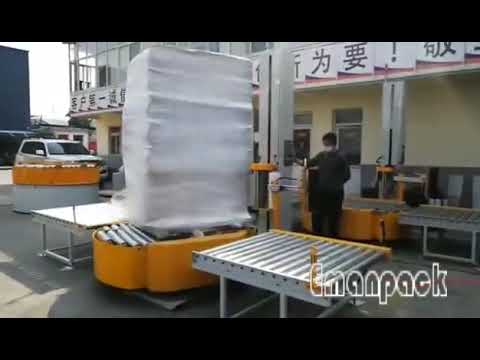 Fully automatic inline skid and pallet stretch wrap machine