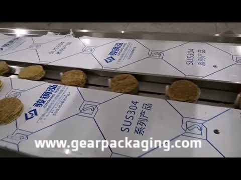 Automatic pizza biscuit sesame cake horizontal film wrapping bag flow packaging machine