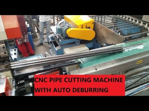 Automatic bundle tube cutting machine with deburring machine, Máquina Cortadora de tubos automática