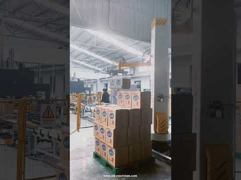 Robot hand carton box palletizing machine pallet packing system