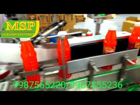 Automatic juice/soda/liquid filling capping and sticker labelling / sleeve shrinking machine