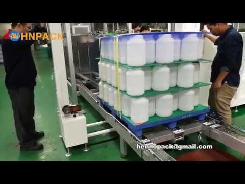 Hennopack in line pallet vertical type strapping machine system