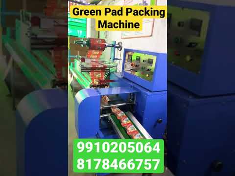 Green Pad packing machine | Green scrubber packing machine | Horizontal Flow Wrap Machine