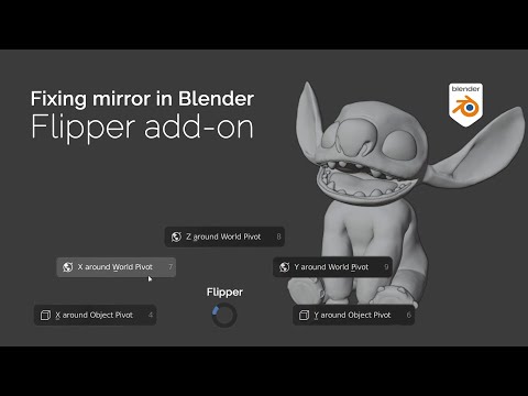 Fixing the mirror in Blender - Free Add-on &quot;Flipper&quot;