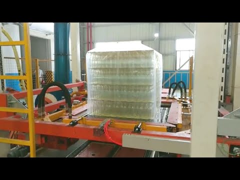 Glass bottles film shrink wrapping machine automatic big pallets wrapper