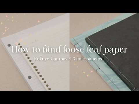 TUTORIAL: Make a notebook with lined loose leaf binder paper ⟡ Stab Binding, craft and chill with me