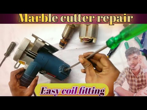 tile cuttr machine kaise banaye || how to change cutting machine armature coil and carbon