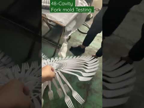 48-Cavity Fork mold Testing | Injection Molding Machine