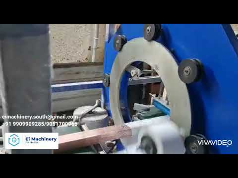 copper profile bundle wrapping machine with two wrapping material roll #orbital #stretch #ring