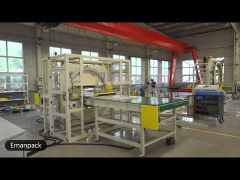 Large orbital wrapping machine for packing door and window by stretch wrapping