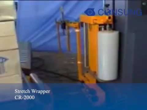 fully automatic online pallet stretch wrapping machine