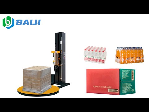 Automatic Pallet Stretch Film Wrapping Machine water bottle carton box beverage industry