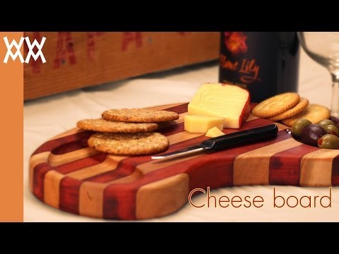 Wooden cheese board. You can make this simple cutting board project.