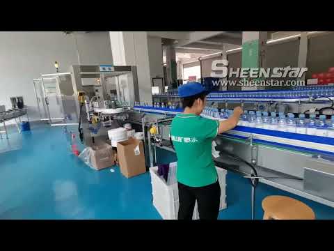 330ml Plastic Bottle Pure Water Filling Labeling and Packing line in Sheenstar Customer Factory