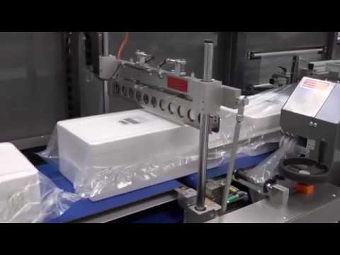 Kallfass Universa 500 Servo High-Speed Shrink Wrap Machine Shrink Wrapping Fish In Styrofoam Boxes