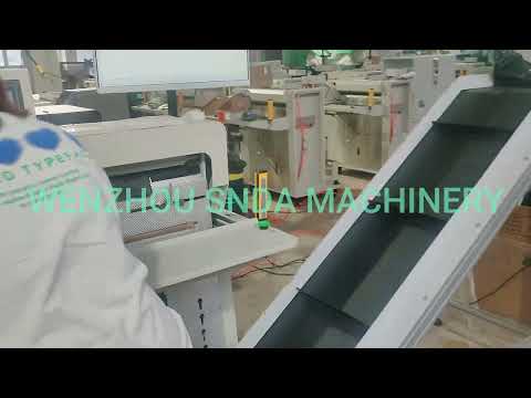 Autobag packing machine with convey line computer test in workshop, contact whatsapp: 8615958761922