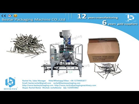 Wire nails packaging machine automatic working full view