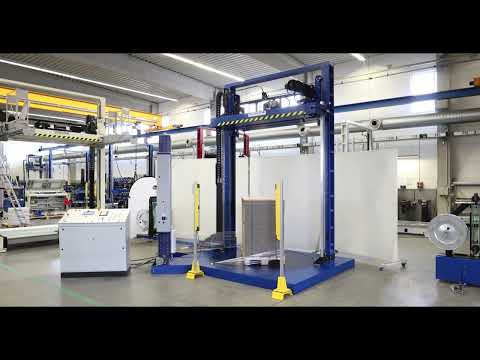 MOSCA KZV 111 Combi Fully Automatic Pallet Strapping Machine with integrated Stretch Wrapper