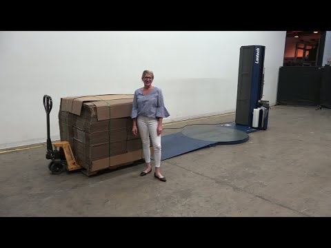 Lantech Semi-Auto Low Profile Column Style Stretch Wrapper Demonstration