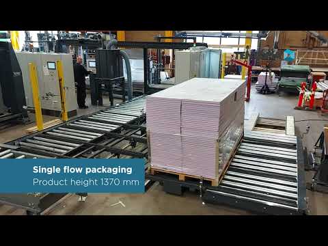 Six-sided board packaging on pallet