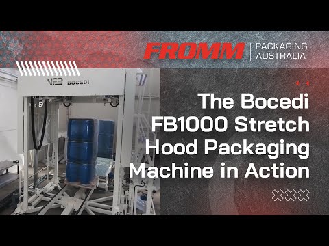 The Bocedi FB1000 Stretch Hood Packaging Machine in Action