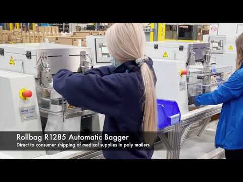 Rollbag R1285 Auto Bagger - Direct to consumer mailing of medical supplies in poly mailers