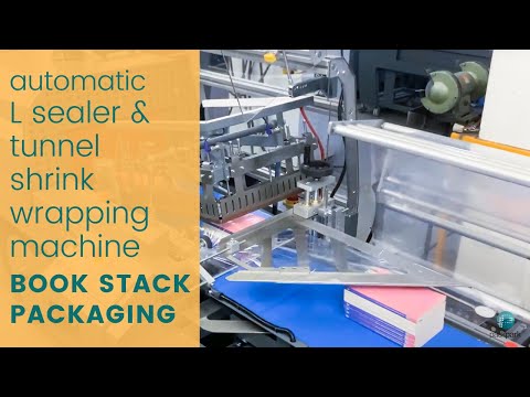 Book Packaging, Automatic L Sealer &amp; Tunnel Shrink Wrapping Machine