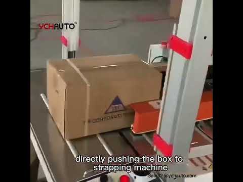 Factory customized semi auto carton flap folding and taping strapping machine line