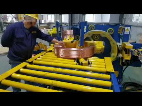 automatic copper tube coil packing and tapping machine