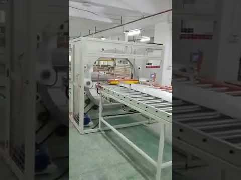 Horizontal stretch wrapping machine for pipe, panel packing. #packaging #wrapping