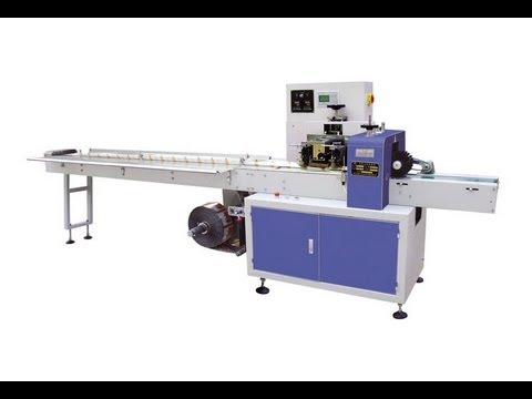 automatic flow wrap food packaging machine cake biscuit horizontal packing machine