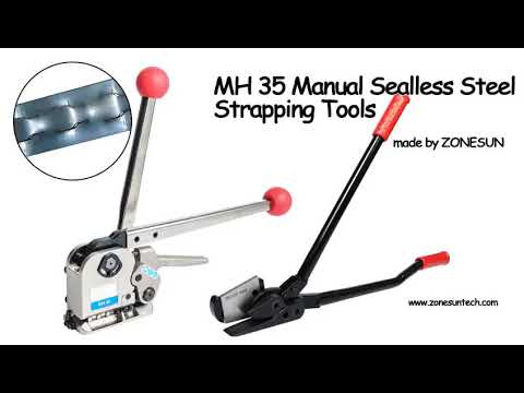 ZONESUN How to use the mh35 Manual Sealless Steel Strapping Tools for steels strap