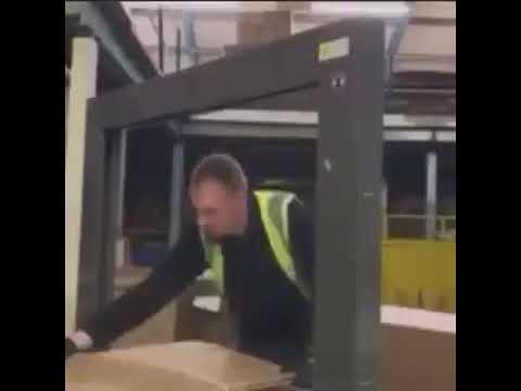 Man gets caught up in a banding machine and calls out for Dave