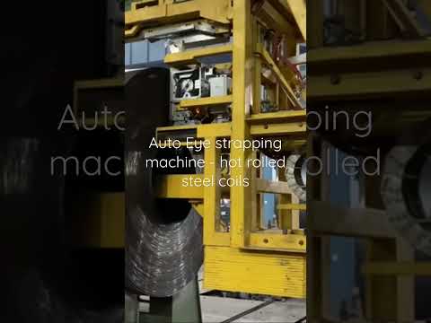 Auto eye strapping machine for hot rolled steel coils on pallets