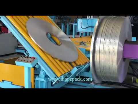 automatic slitting strip coil packing line | 自動スチールベルト自動包装ライン