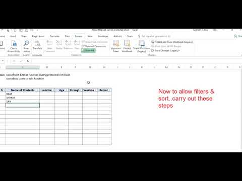 Excel Filter &amp; Sort during sheet Protection