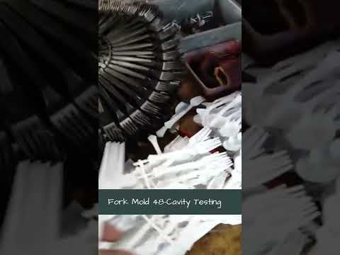 Fork Mold 48-Cavity Testing | Injection Molding Machine