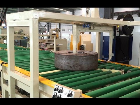 Full automatic coil strapping&amp; wrapping line