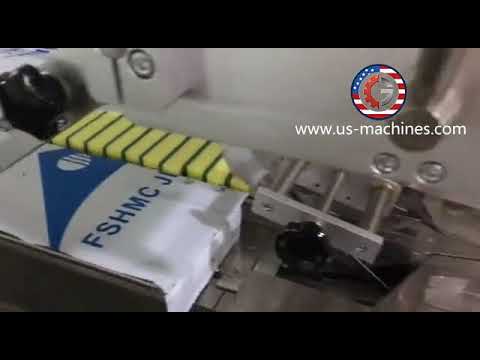 Sponge bag packaging machine sample sponges multi pieces horizontal film wrapping sealing machine