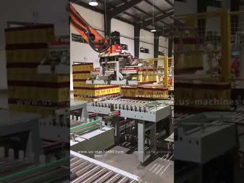 Automatic heavy load weight cartons box palletizing machine boxes palletizier equipment