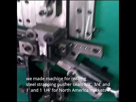 SSSM PS19X28 machine for steel strapping pusher seal 19x28 making machine shipped to Chicago, USA