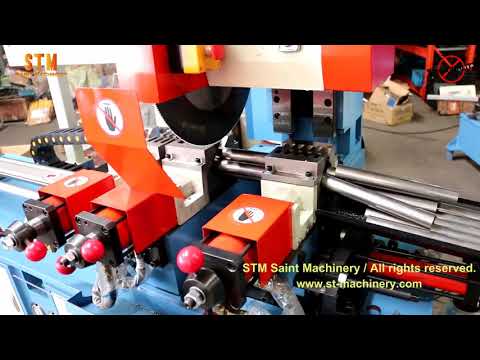 Automatic tube bundle cutting machine and brush deburring machine Máquina Cortadora de tubos