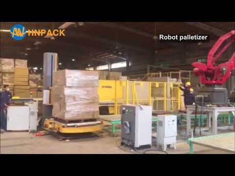 hennopack robot palletizer&amp;online turntable stretch wrapper