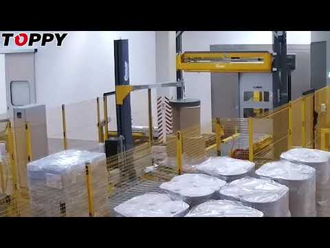 Automatic stretch wrapping machine - Pallet changer optional Toppy