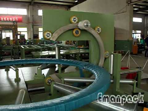 Giant horizontal coil wrapping machine for super large reels and coils