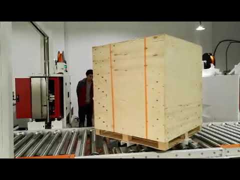 Automatic Pallet # type strapping machine line，4 straps pallet strapping machine