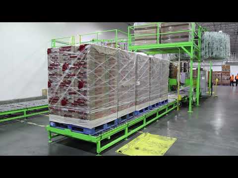 Orion Dual Roping Rotary Arm Stretch Wrapper Securing Pallet Loads of Produce Trays | www.ProPac.com