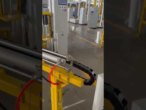 Detail video of cargo pallet stretch film wrapping sealing packing machine