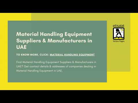 Material Handling Equipment Suppliers &amp; Manufacturers in UAE